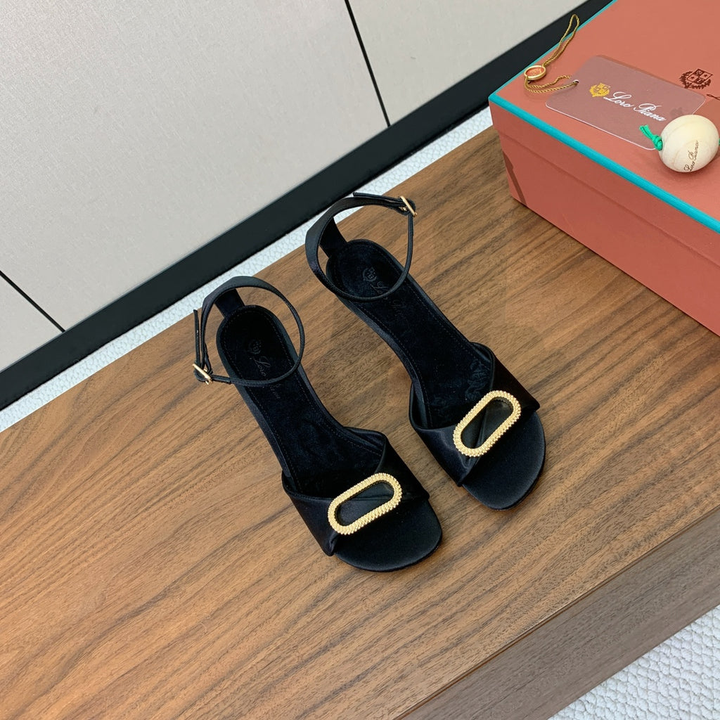 Black Olympia Heeled Sandal