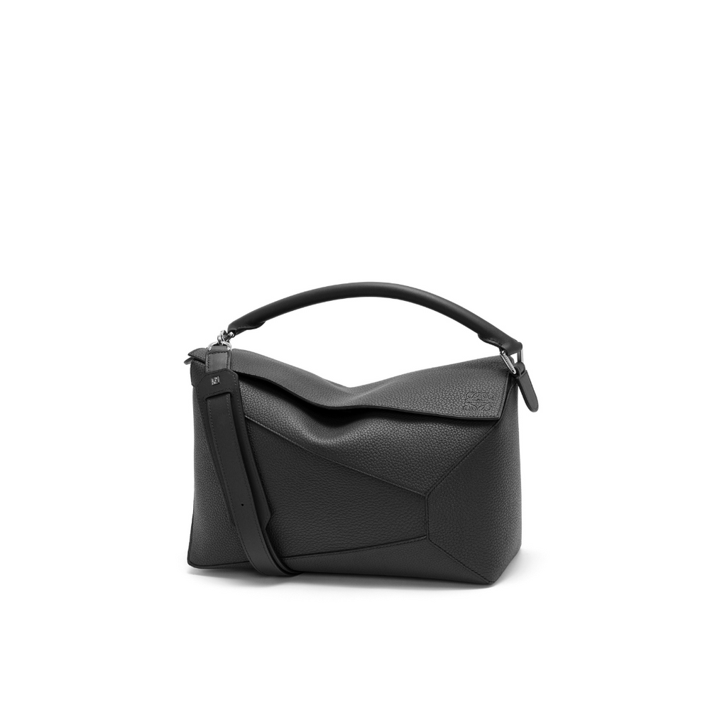 Black LP Large Leather Shoulder Bag