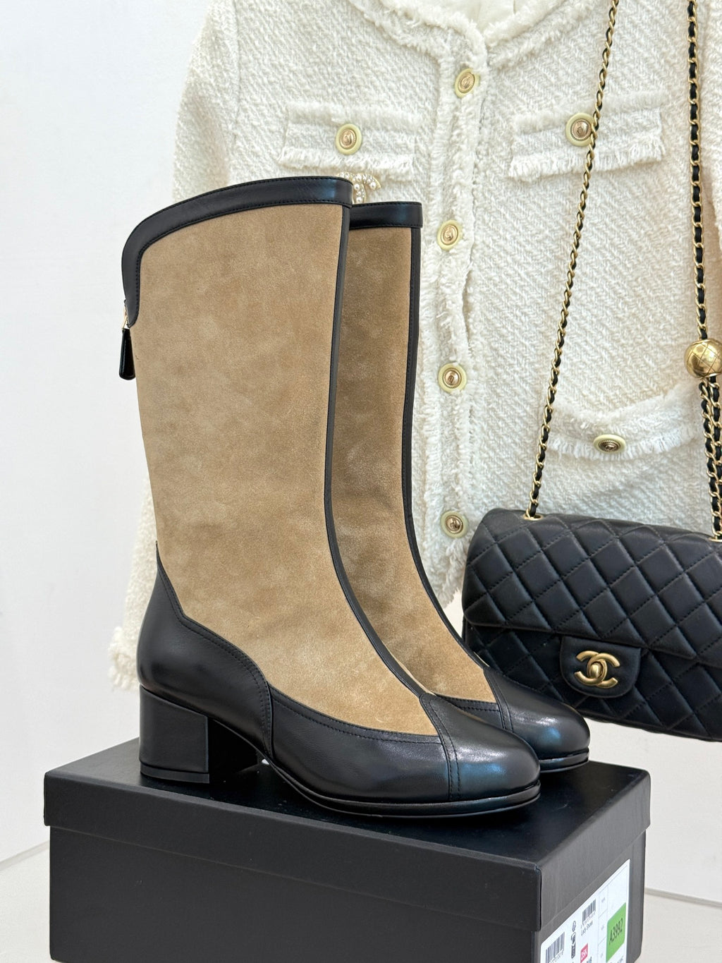 Beige & Black Métiers D’art High Boots