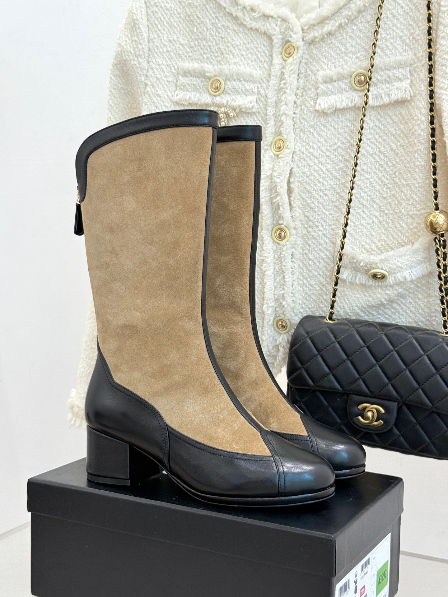 Beige & Black Métiers D’art High Boots