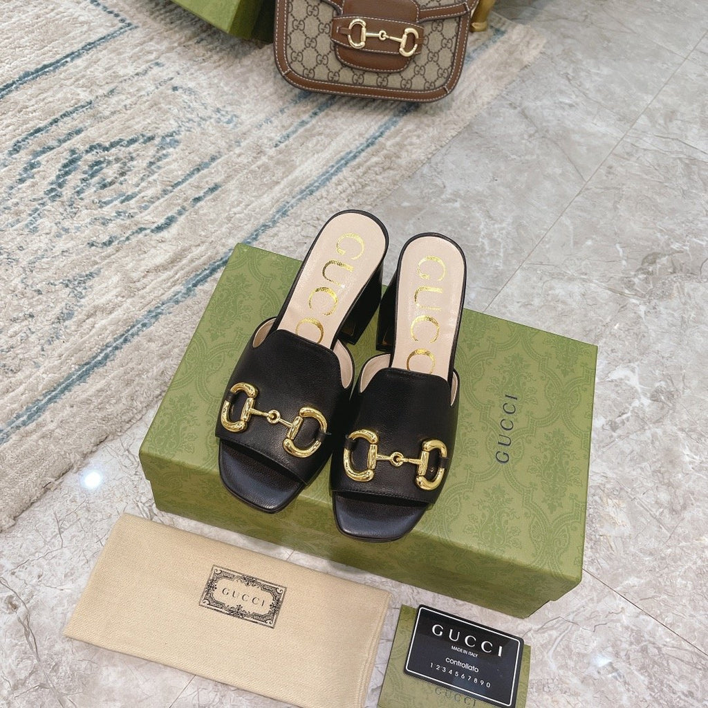 Black G slide sandal
