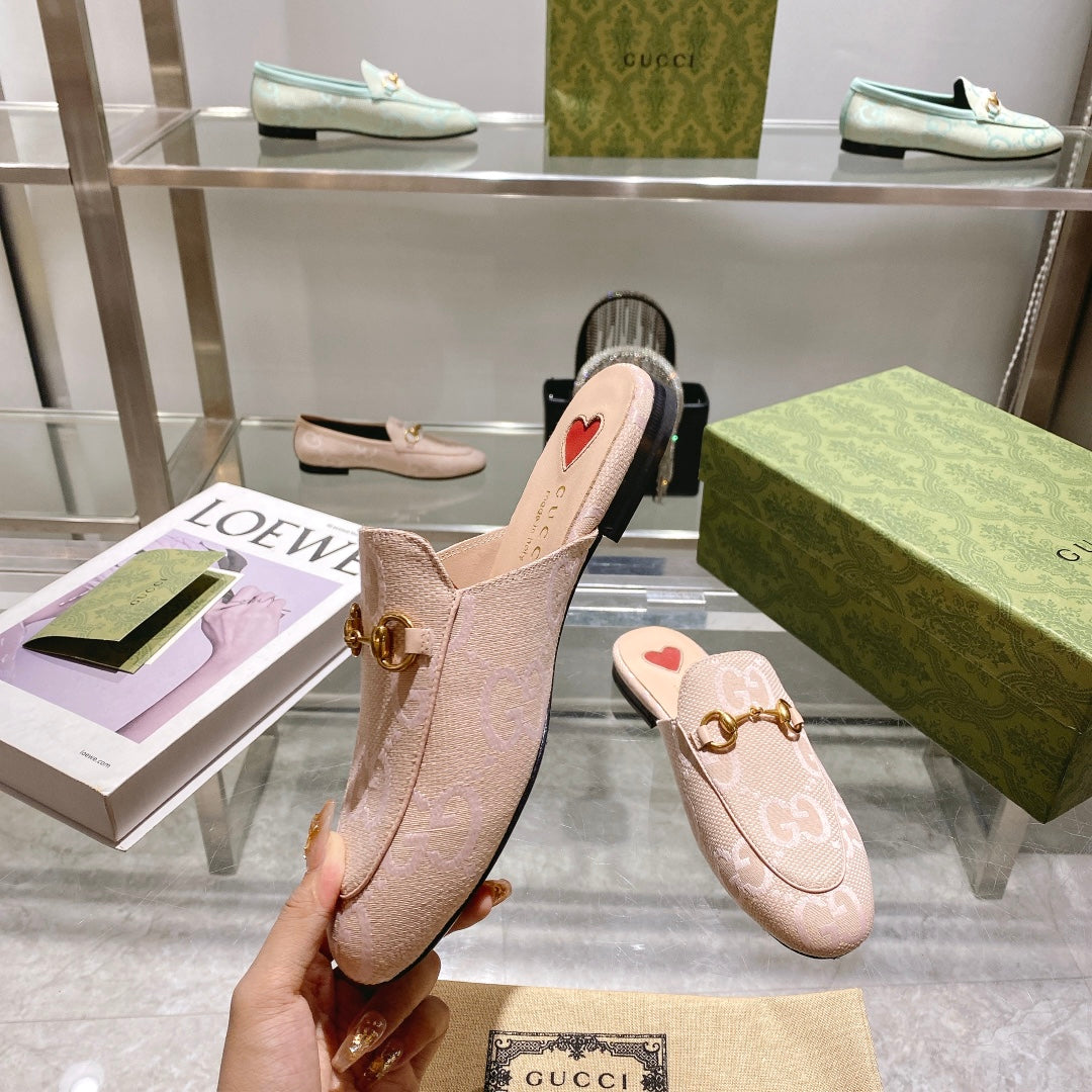 Beige and pink GJ princetown slipper