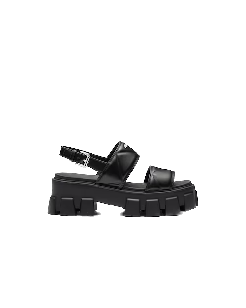 Black PM Leather Sandals
