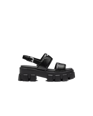 Black PM Leather Sandals