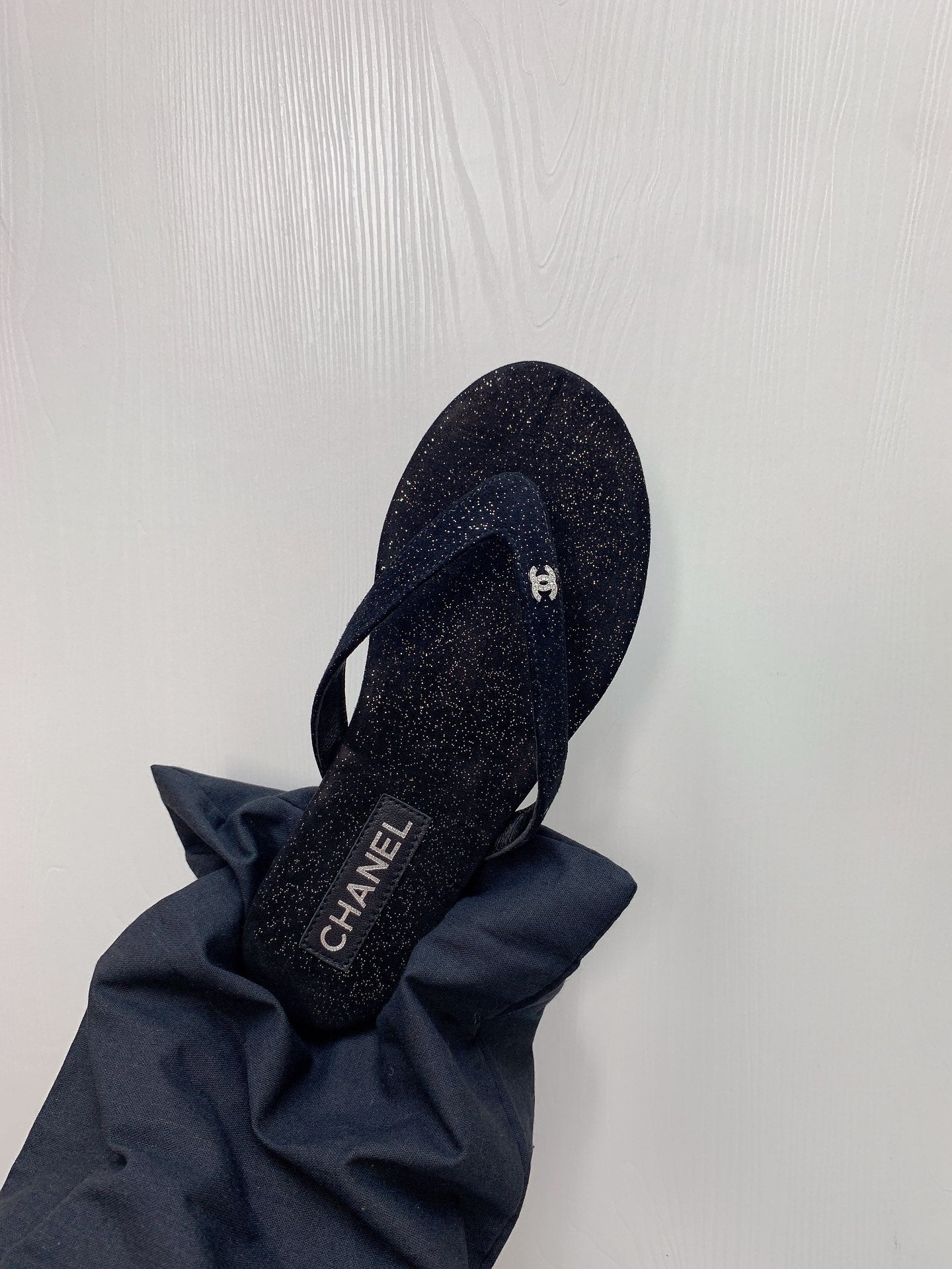 Dark Gray & Silver Thongs