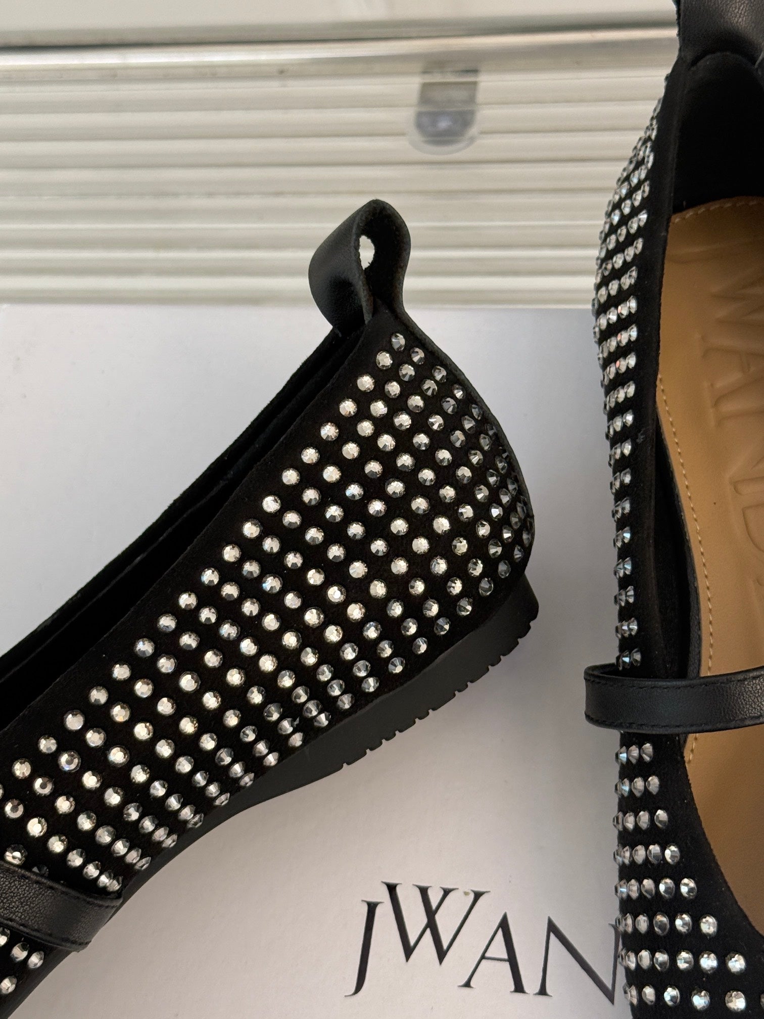 Black Ballerinas With Crystals