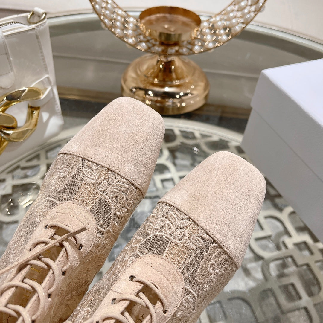 Sand Mesh & Suede ND Ankle Boot