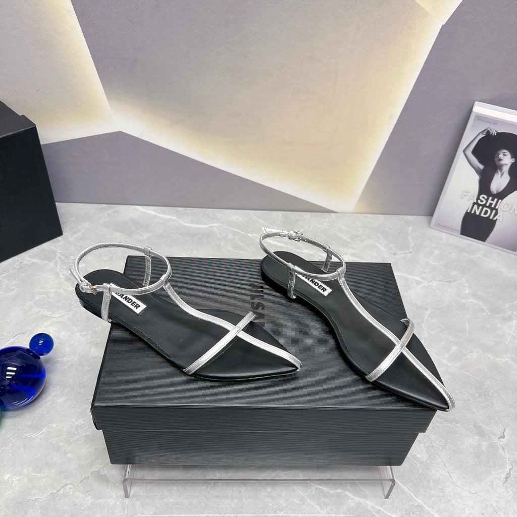 Silver JS Flat Sandals