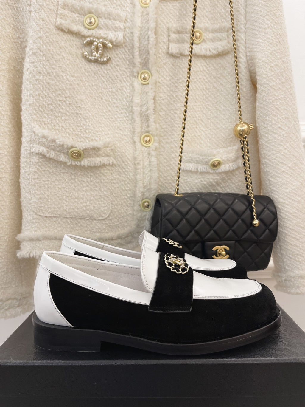 White & Black CC loafers