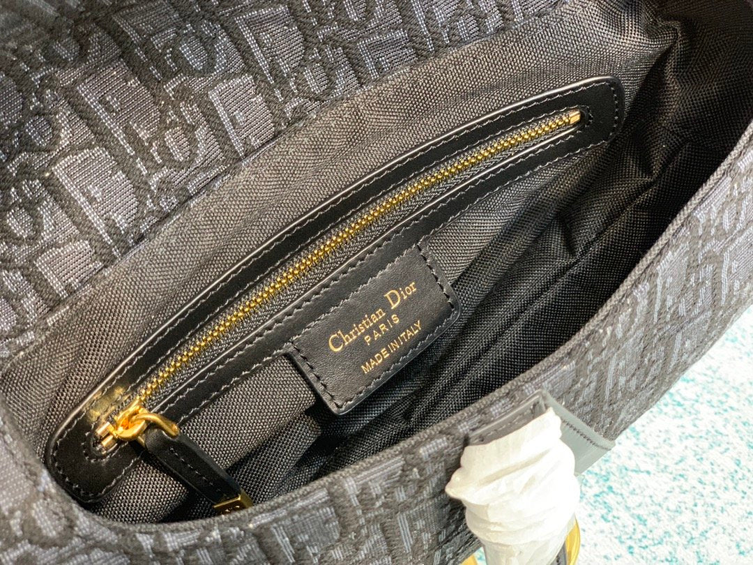 Black DS oblique canvas bag