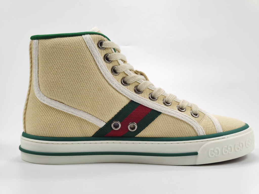 Women's Beige tennis high top sneaker