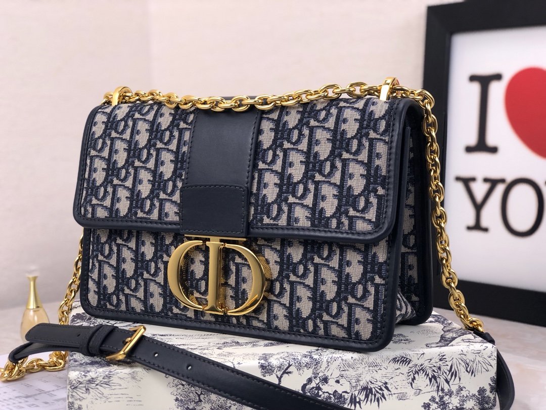 Blue 30M clutch oblique jacquard canvas flap chain bag