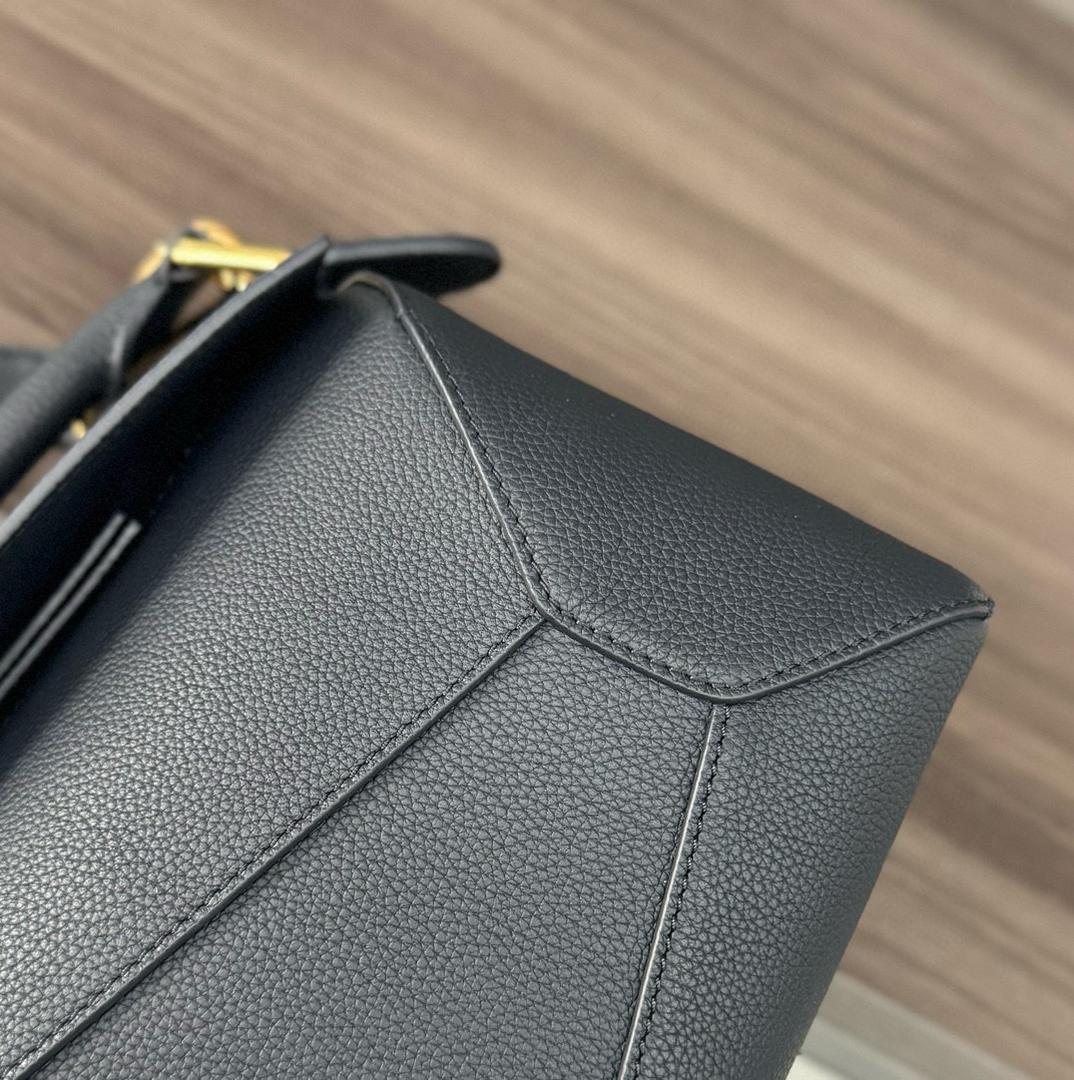 Deep Navy LP Small Leather Shoulder Bag