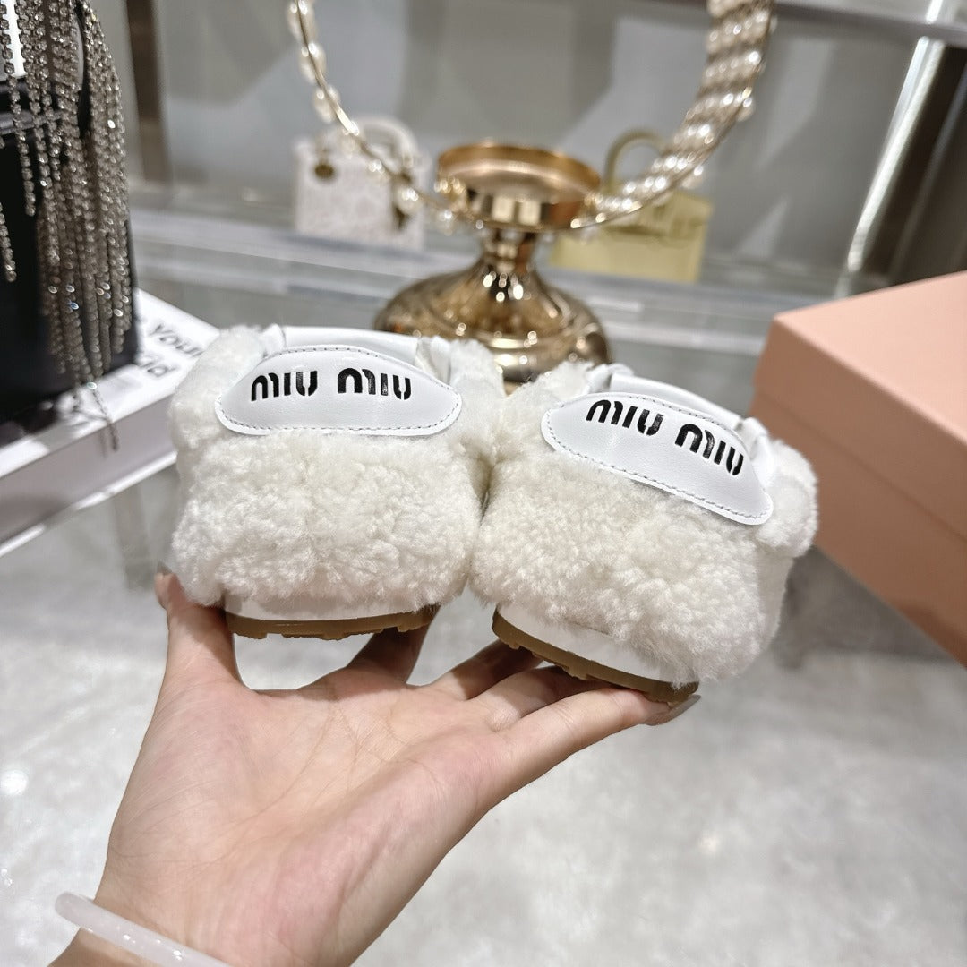Natural Plume Shearling Sneakers