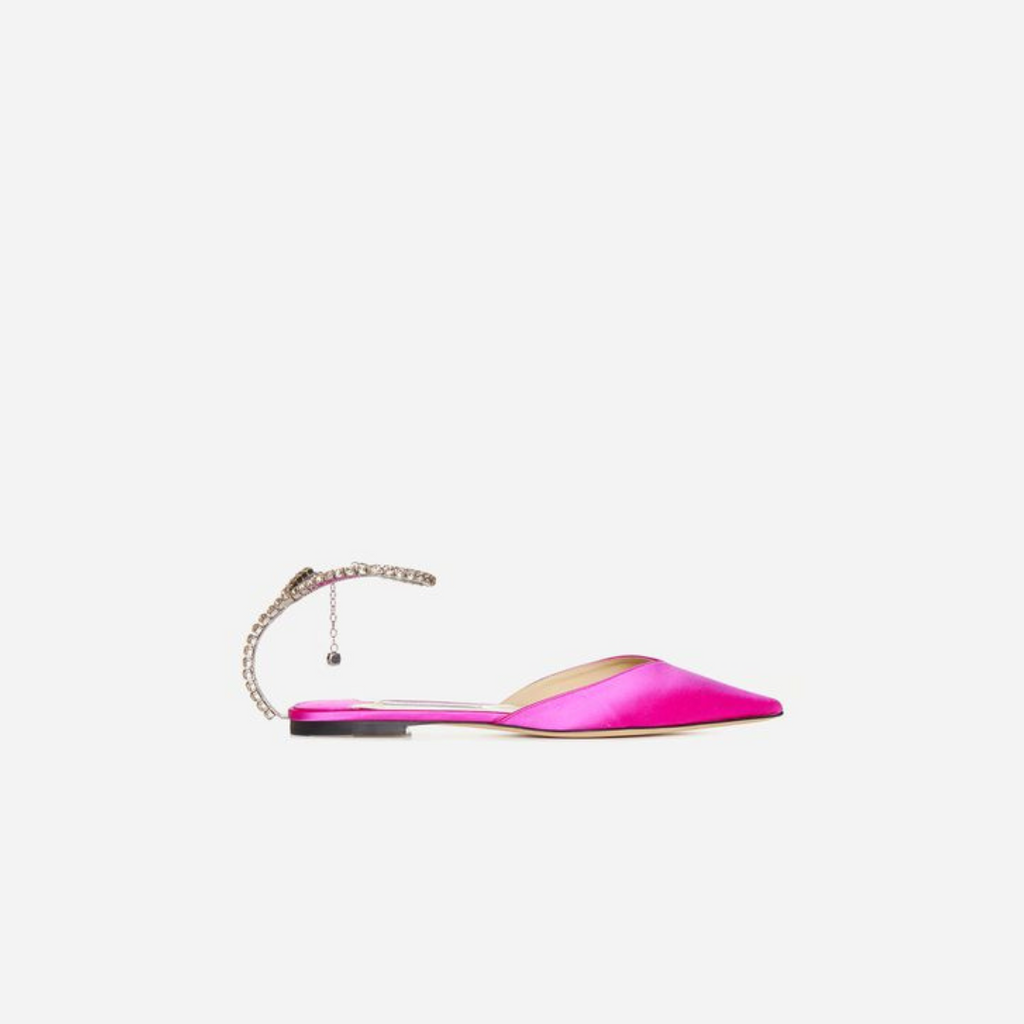 Fuchsia Satin JS Flats