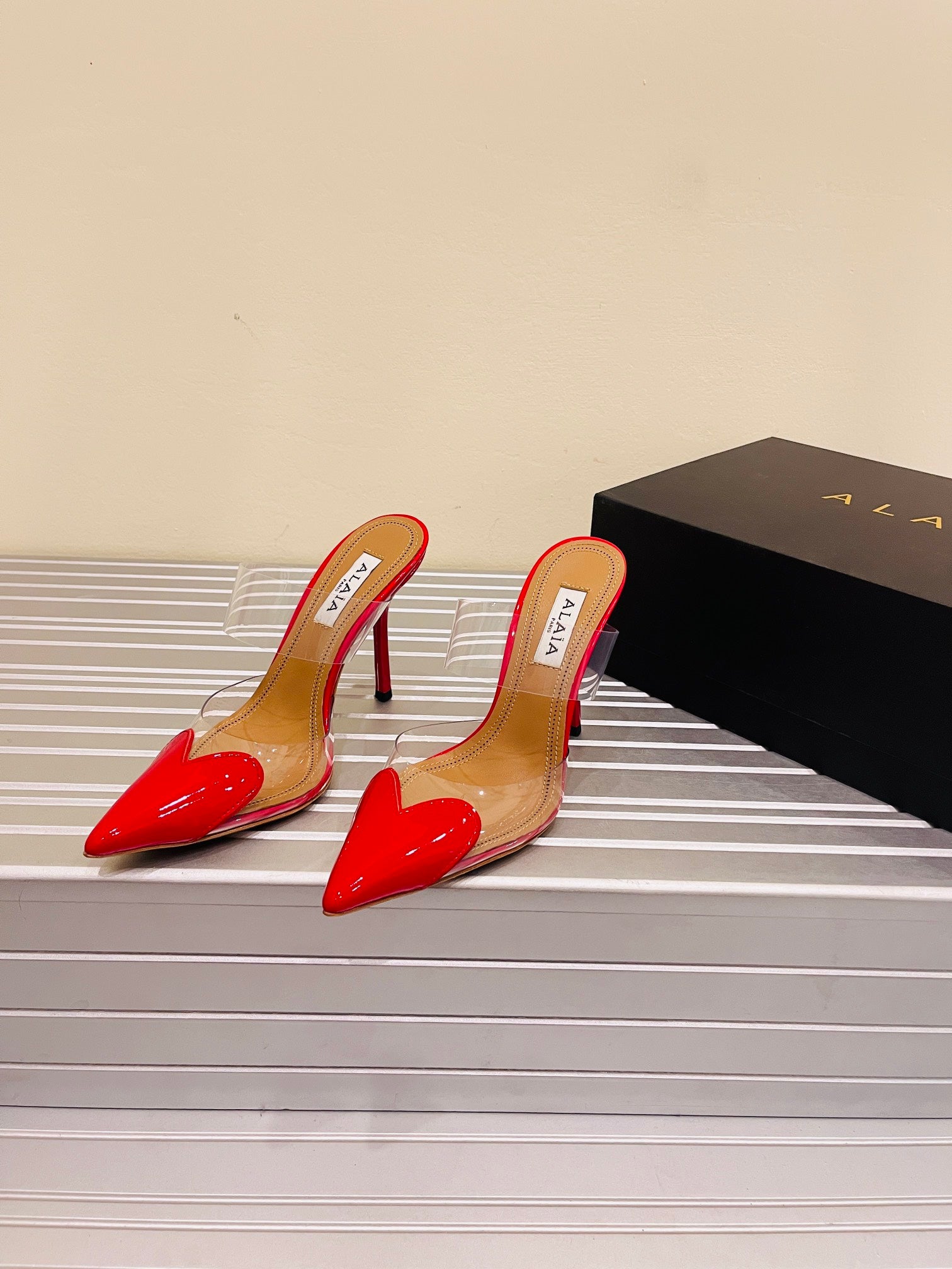 Lacquer Red LC Mules In Patent Leather