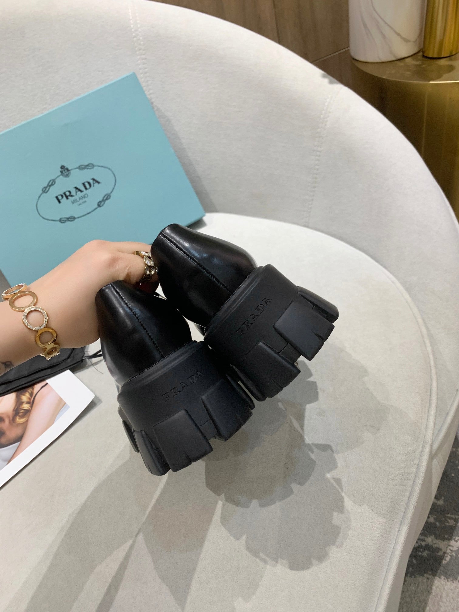 PR Leather platform brogues