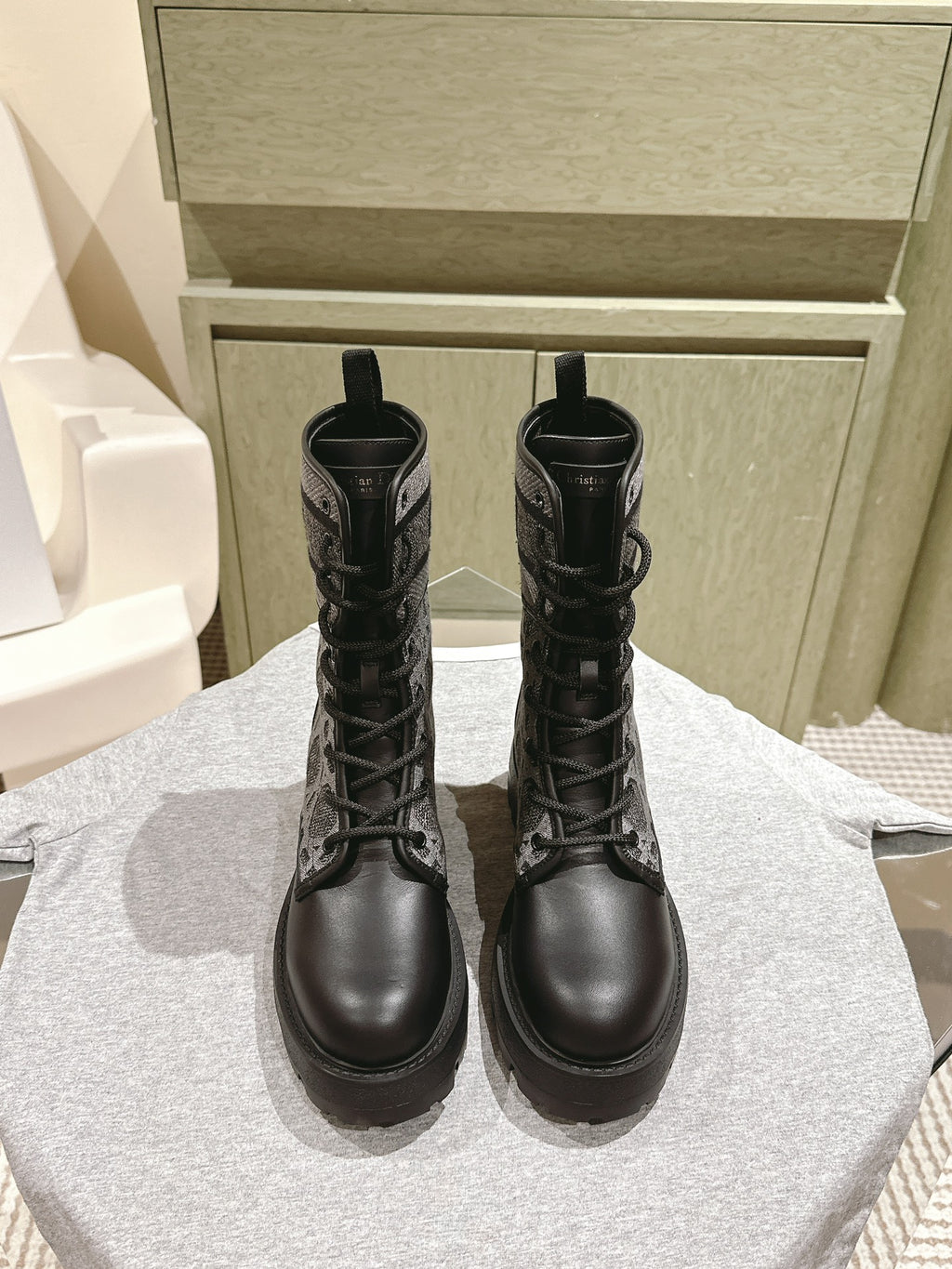 Black & Gray D-Major Ankle Boot