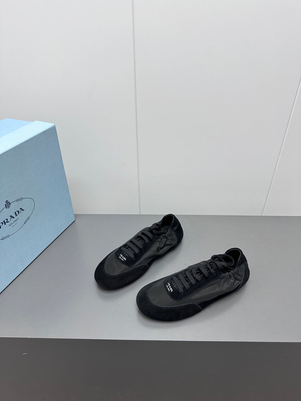 Men's Black Collapse Re-Nylon & Suede Sneakers