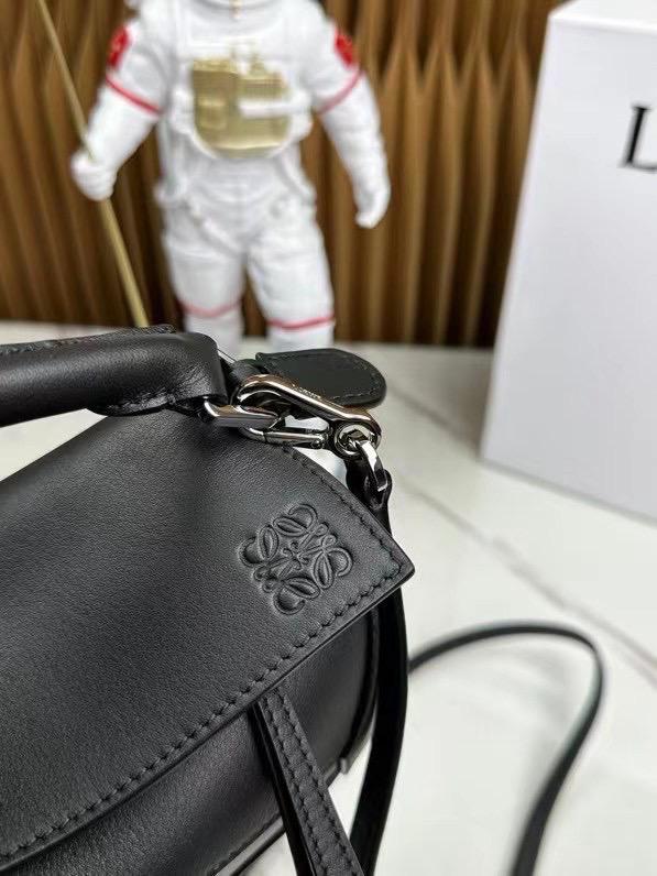 Black LP Mini Leather Shoulder Bag