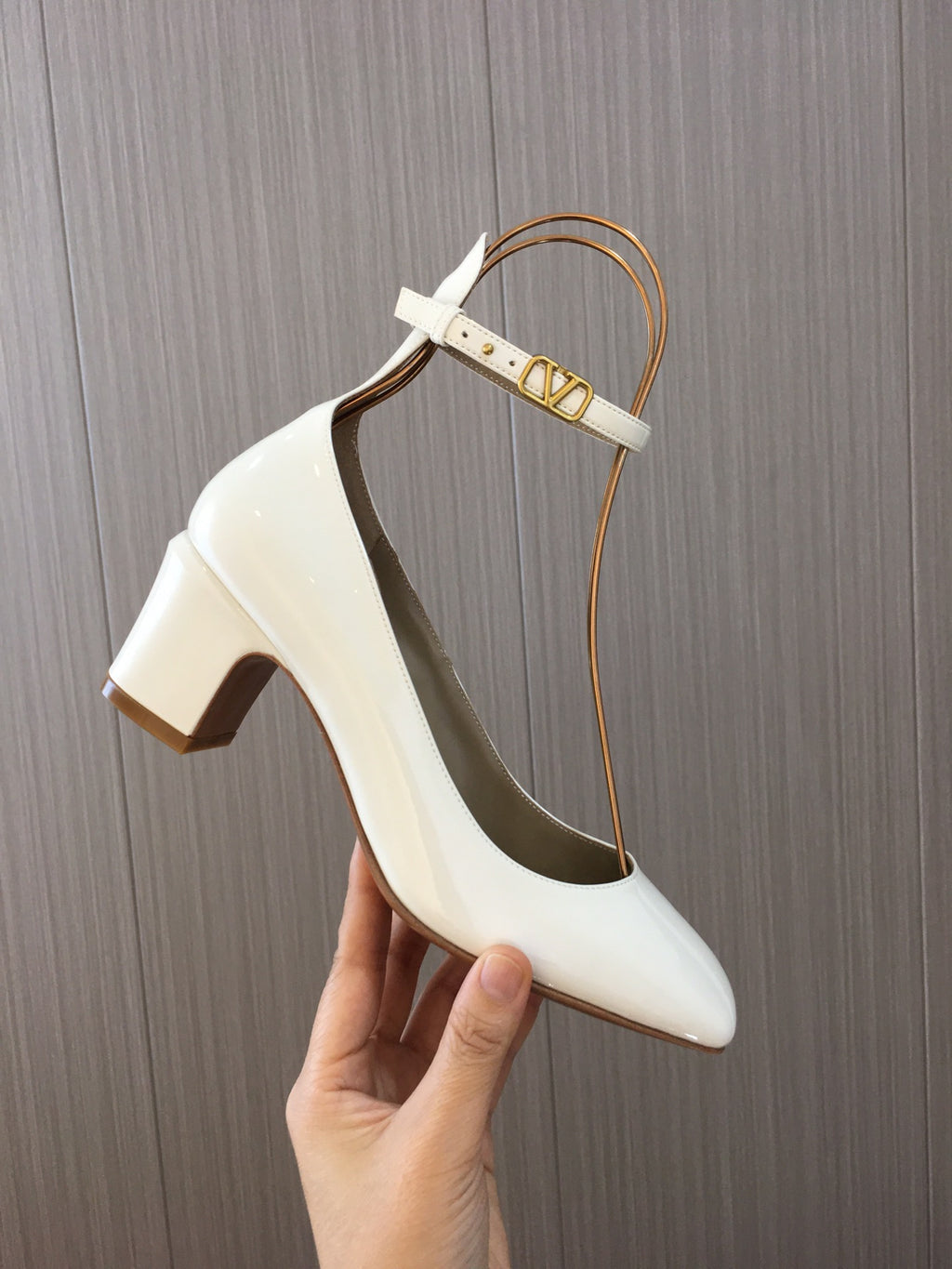 White TG 60mm Patent-Leather Pumps