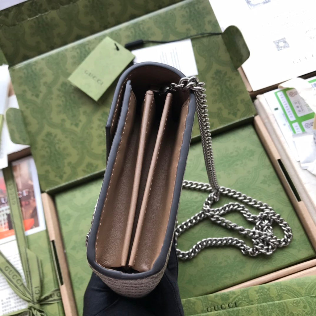 Beige DG supreme chain wallet