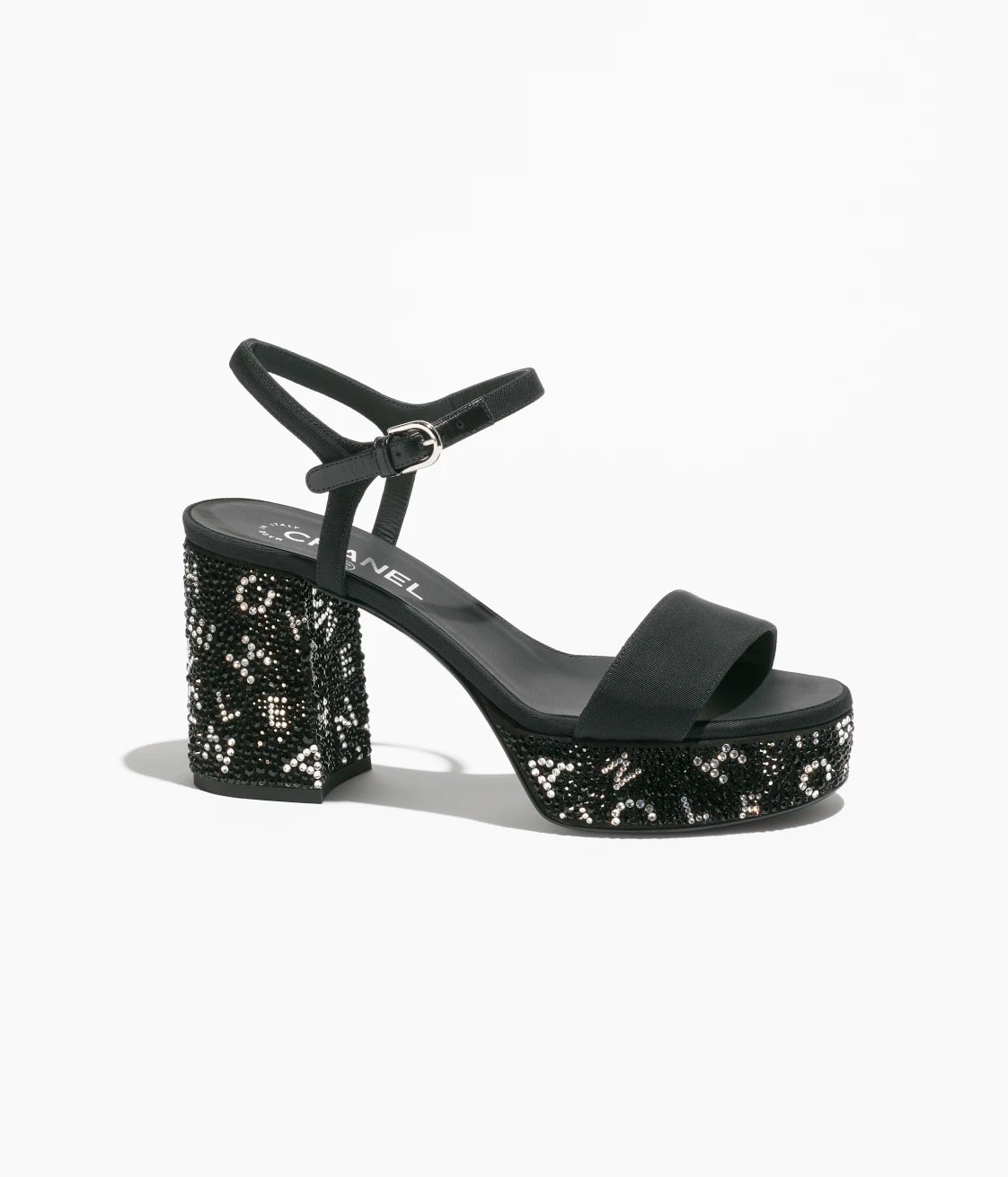 Black & Silver CC Sandals