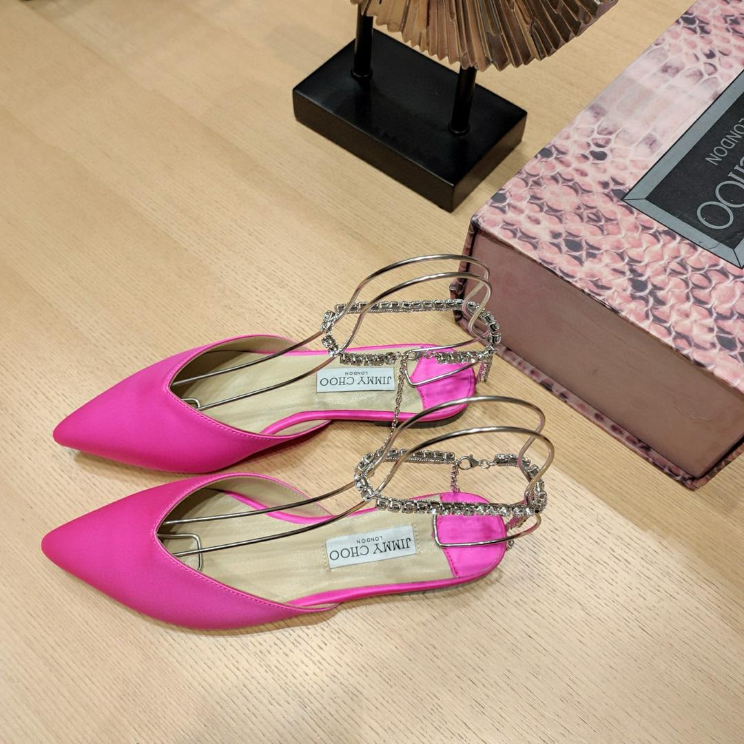 Fuchsia Satin JS Flats