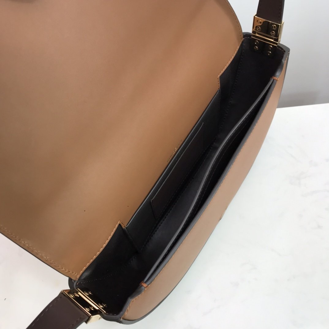 Warm tan small leather BO bag