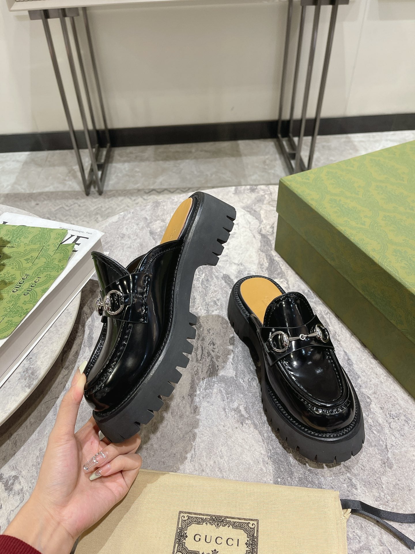 Black GG Mule