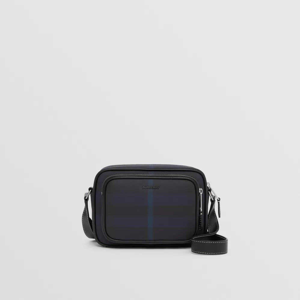 Navy Blue Exaggerated Check BP Bag