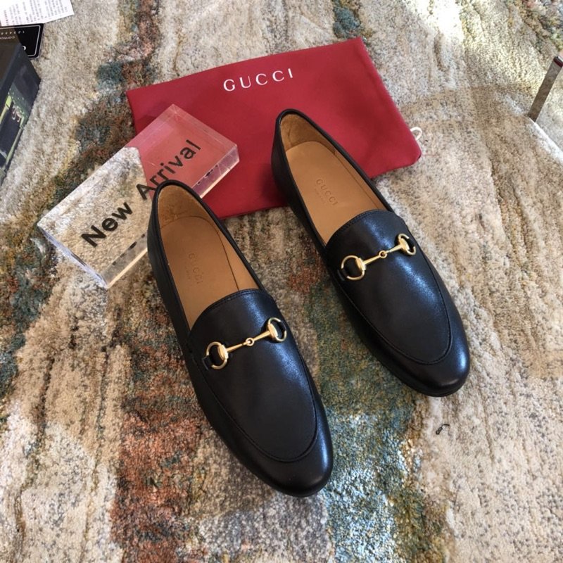 Black GJ leather collapsible-heel loafers