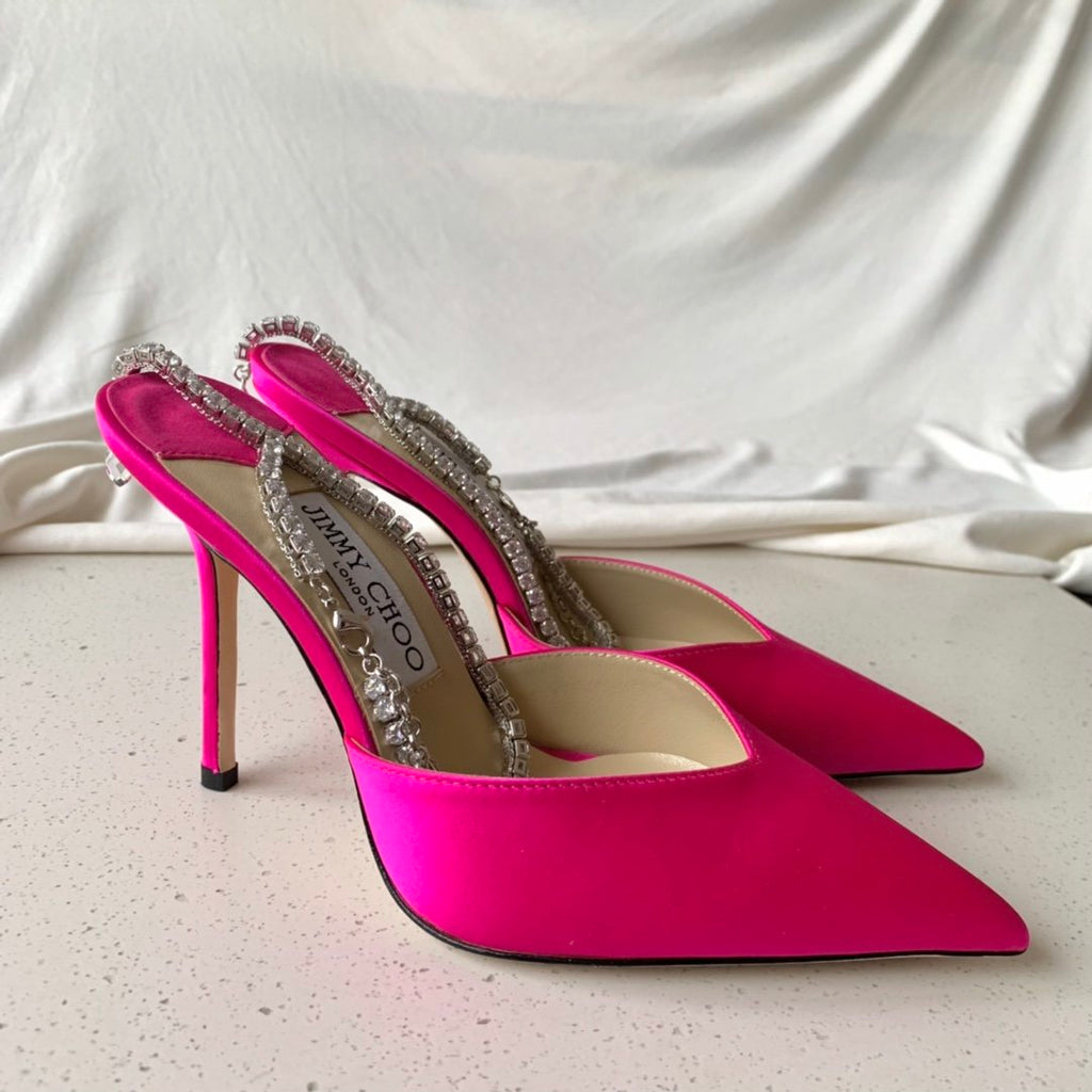 Fuchsia Satin JS Pumps