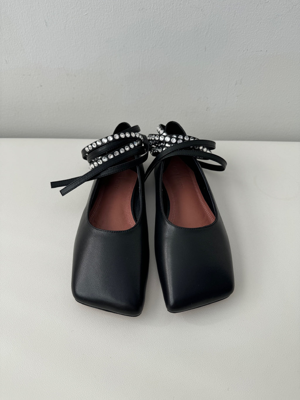 Black Ane Lace Up Flat