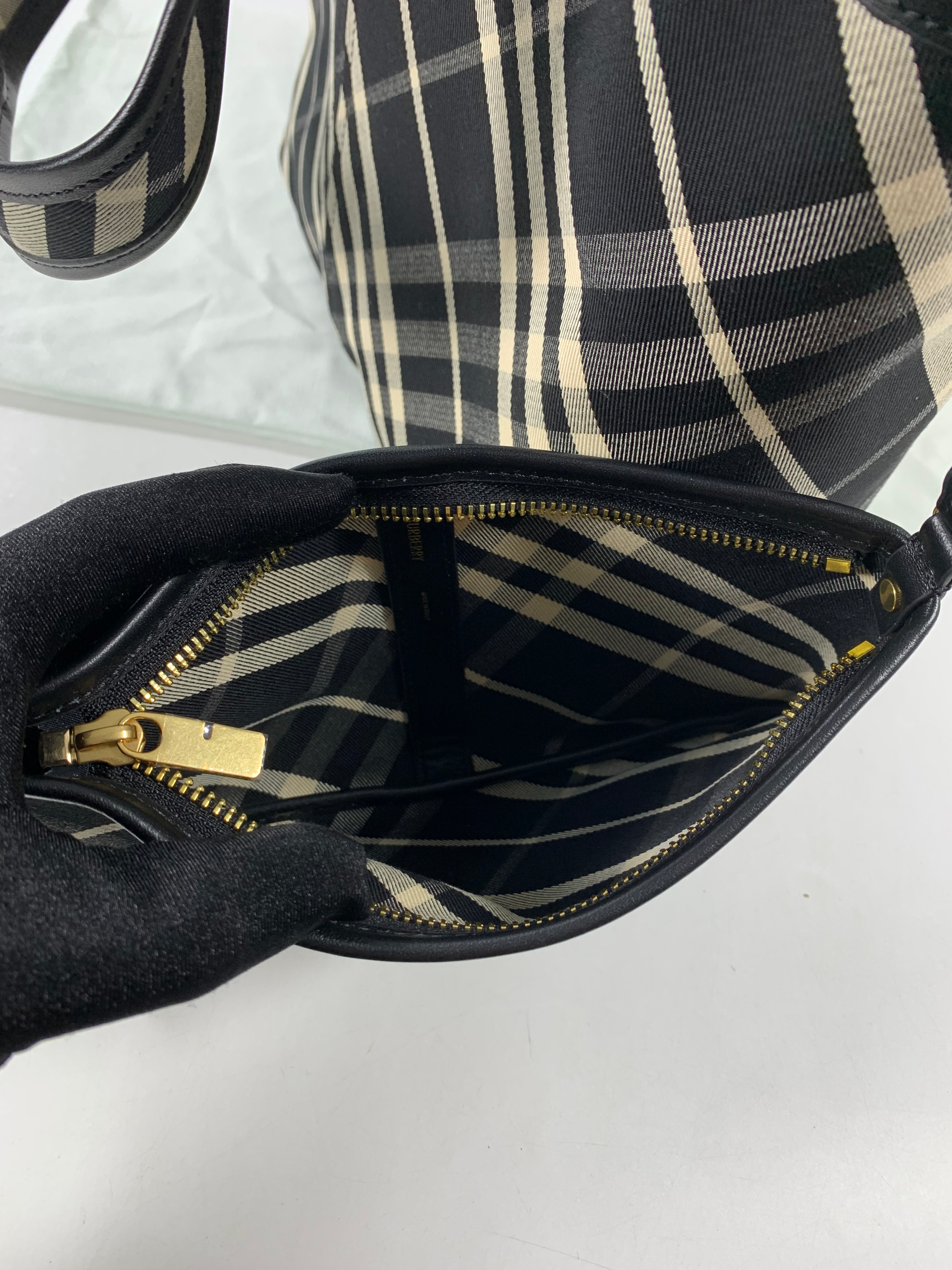 Black Small Check Tote