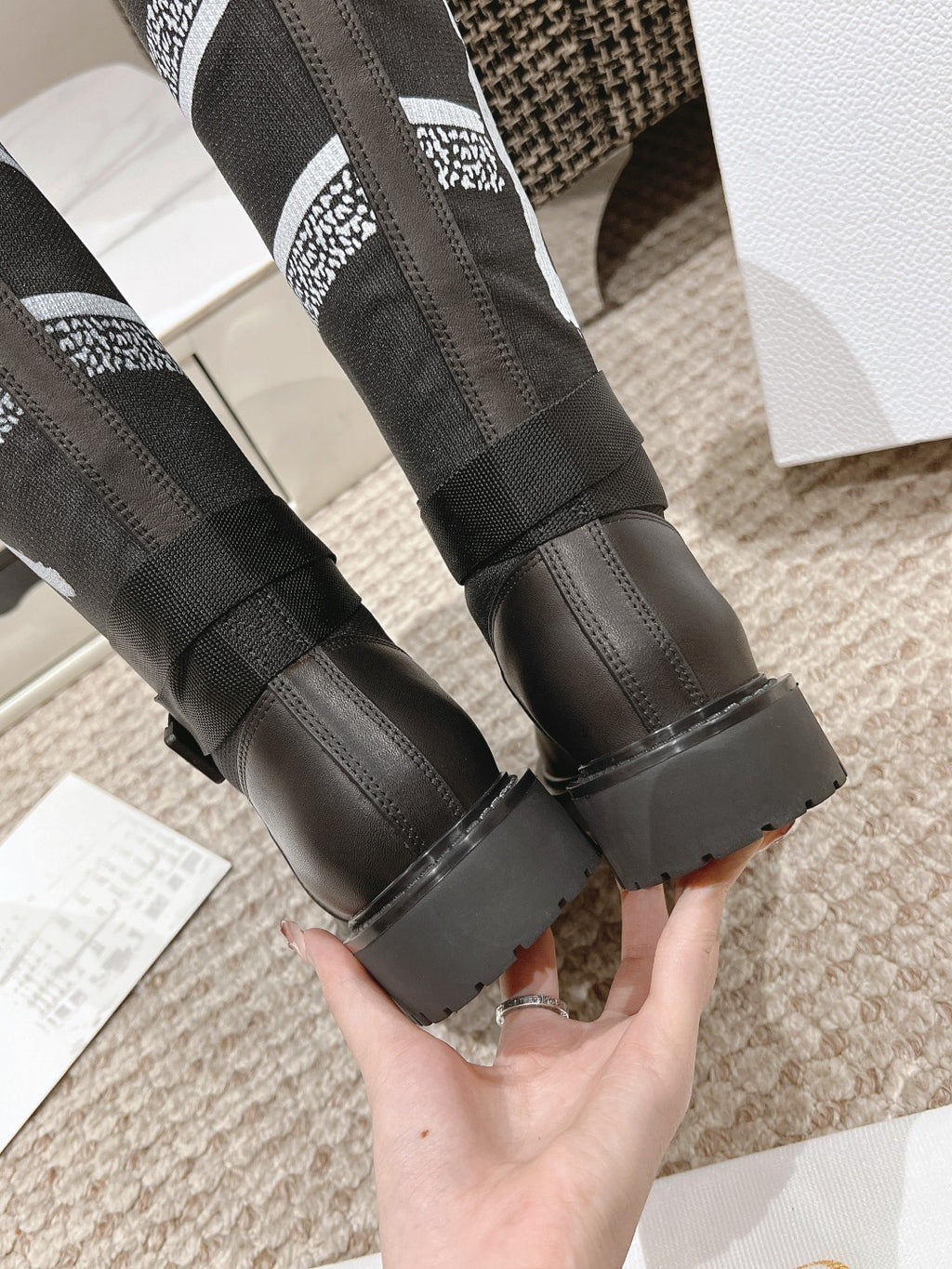 Black Technical Canvas DM Boot