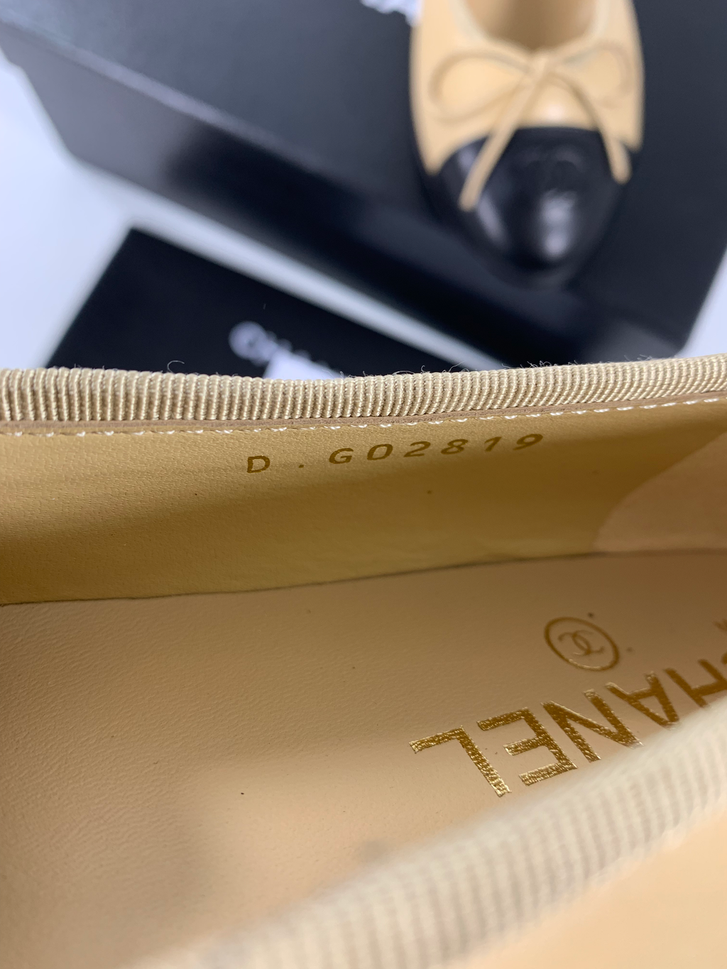 Beige & Black C Ballerinas