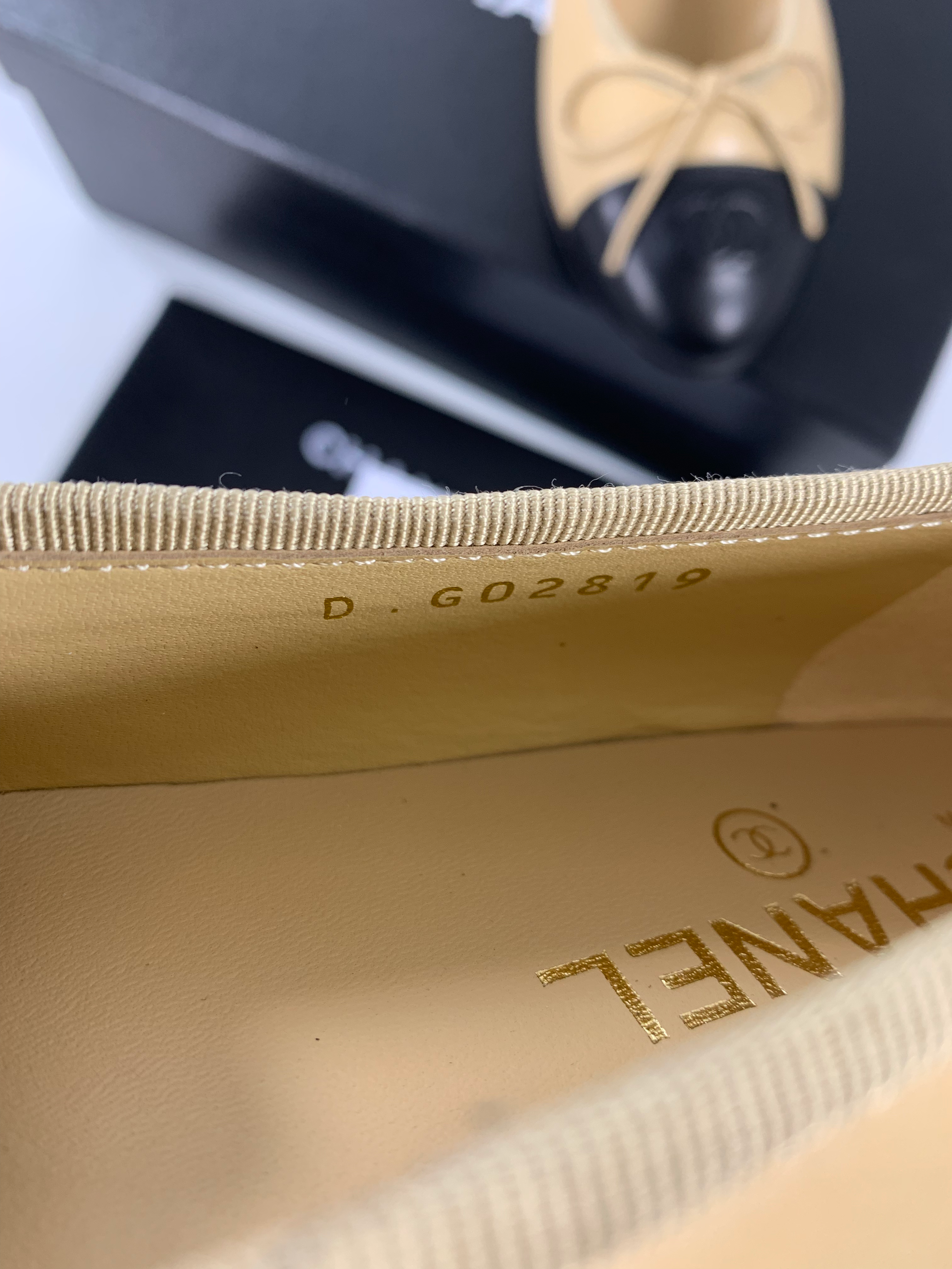 Beige & Black C Ballerinas