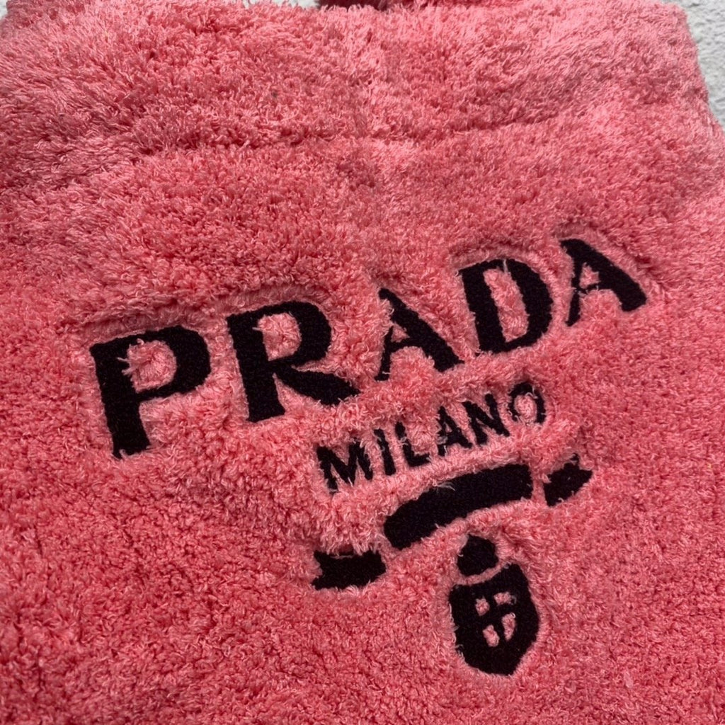 Pink & Black terry tote bag