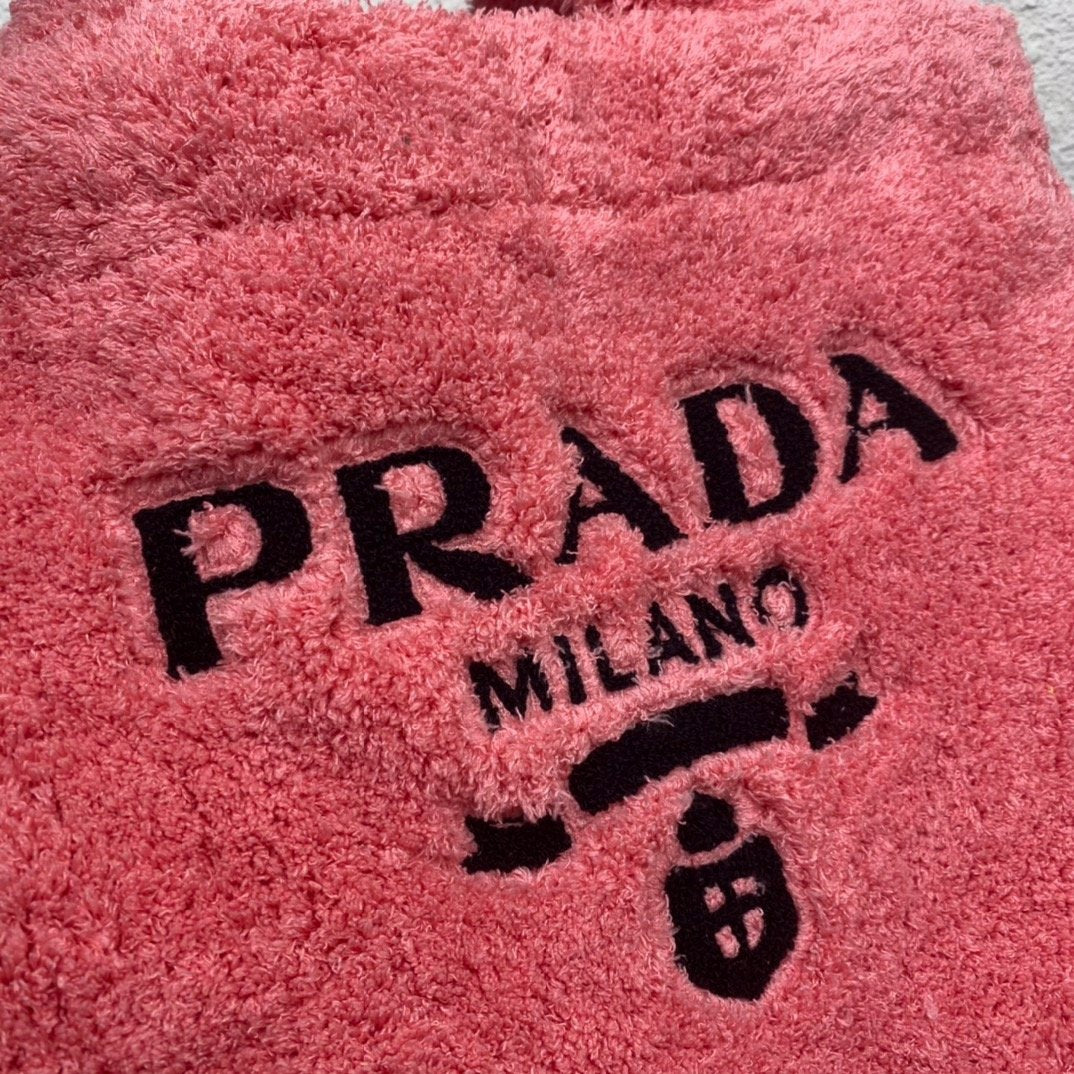 Pink & Black terry tote bag