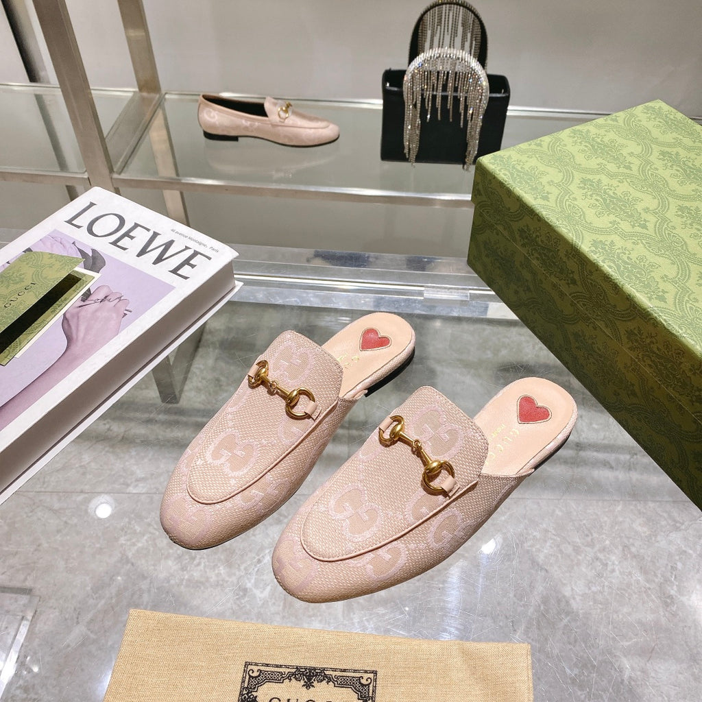 Beige and pink GJ princetown slipper