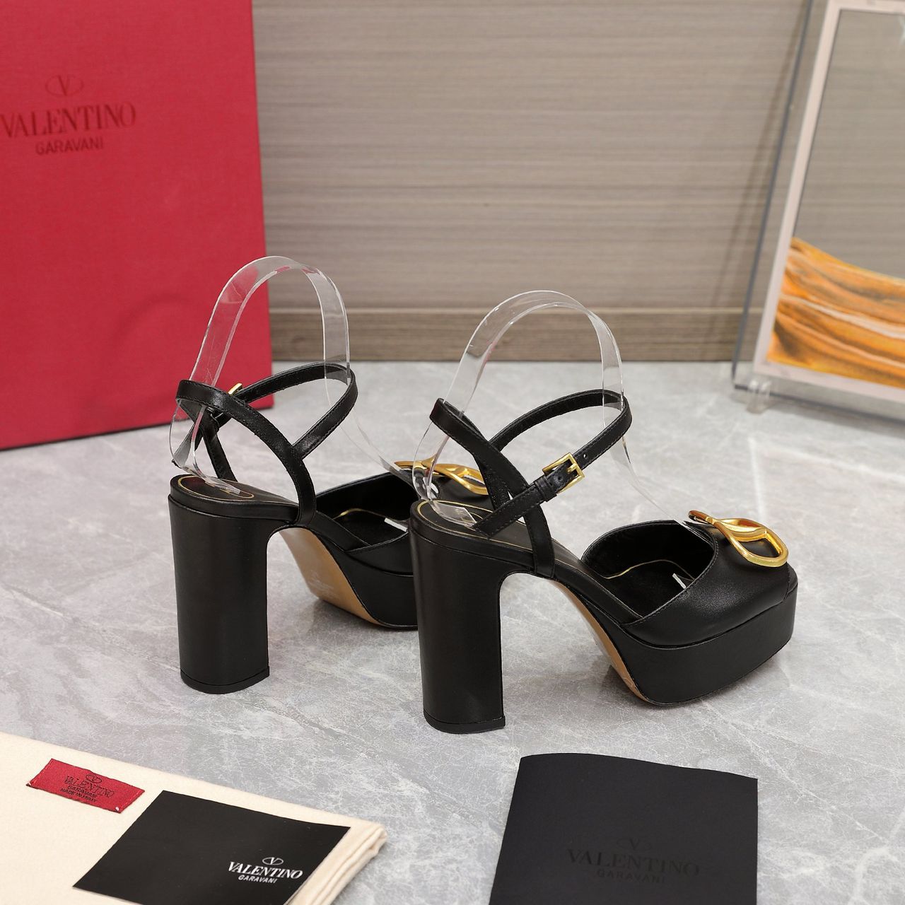 Black 115mm Platform Sandals