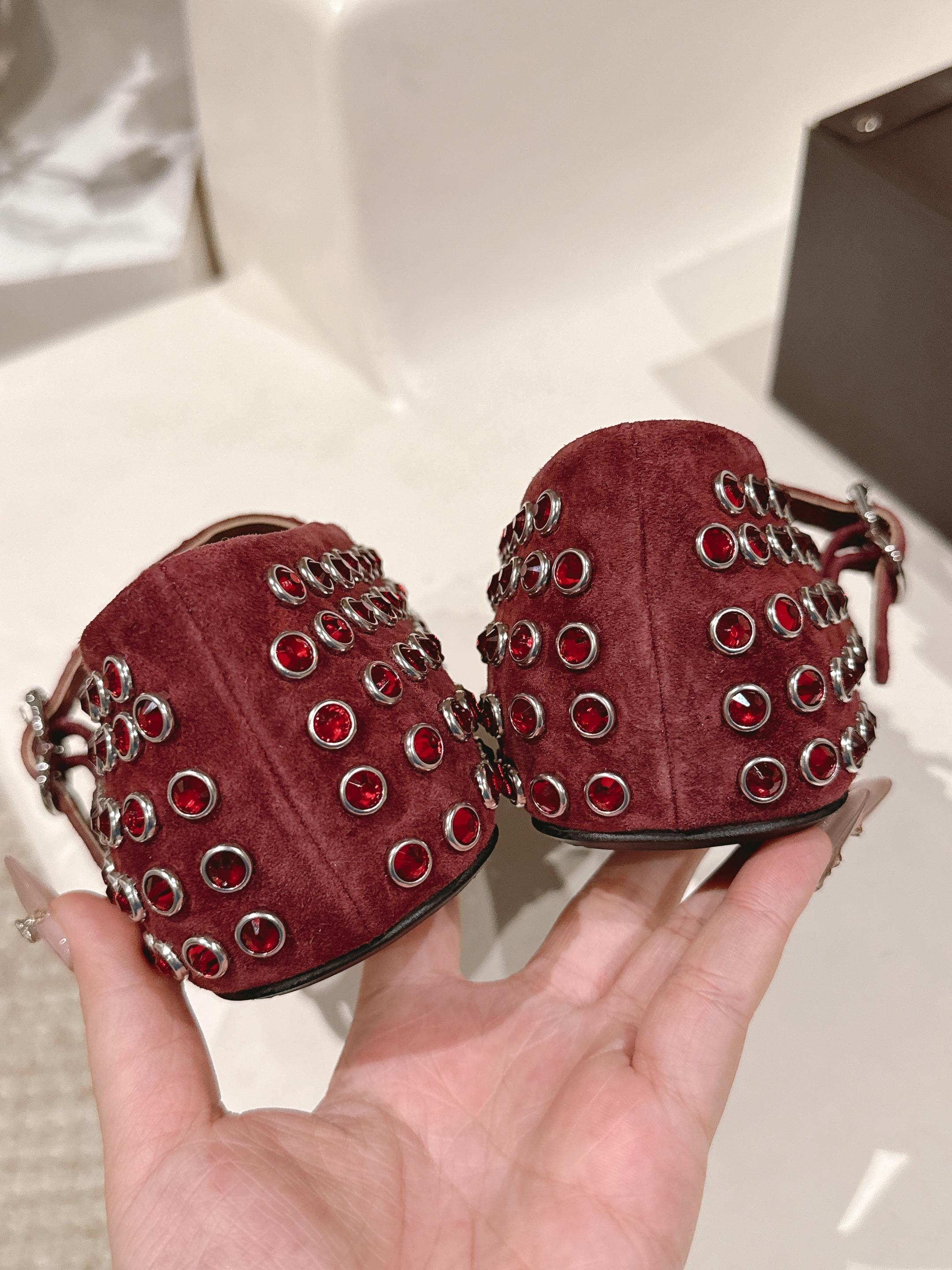 Red Strass Ballet Flats