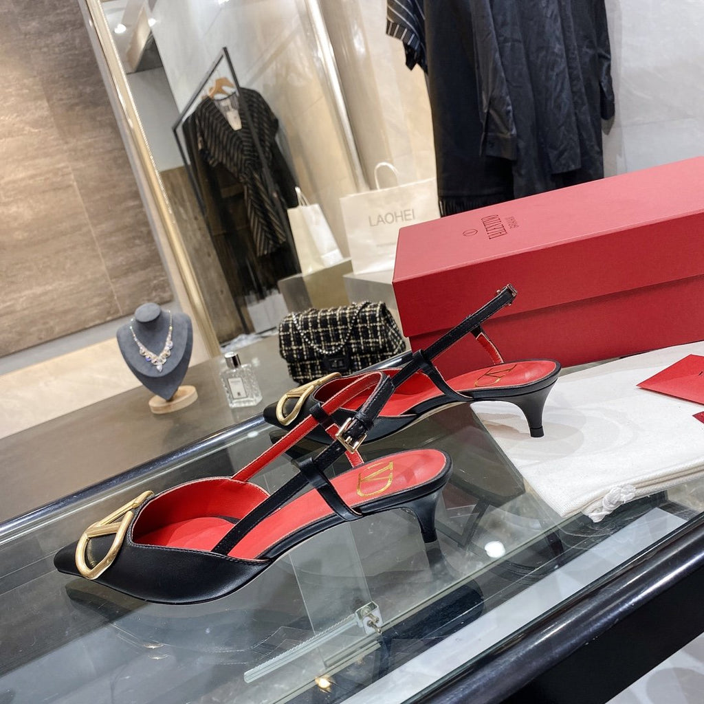 Black VL slingback pump 40mm