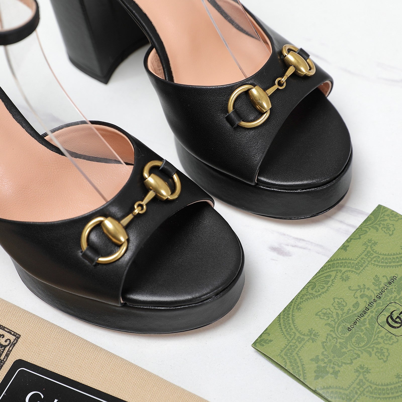 Black Horsebit Platform Sandal
