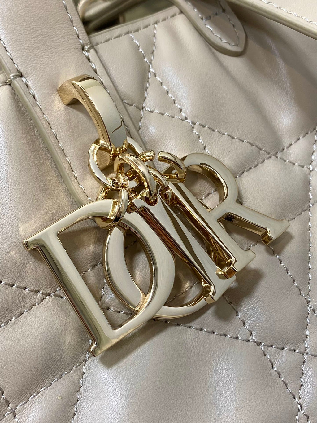 Powder Beige Small Toujours Vertical Tote Bag