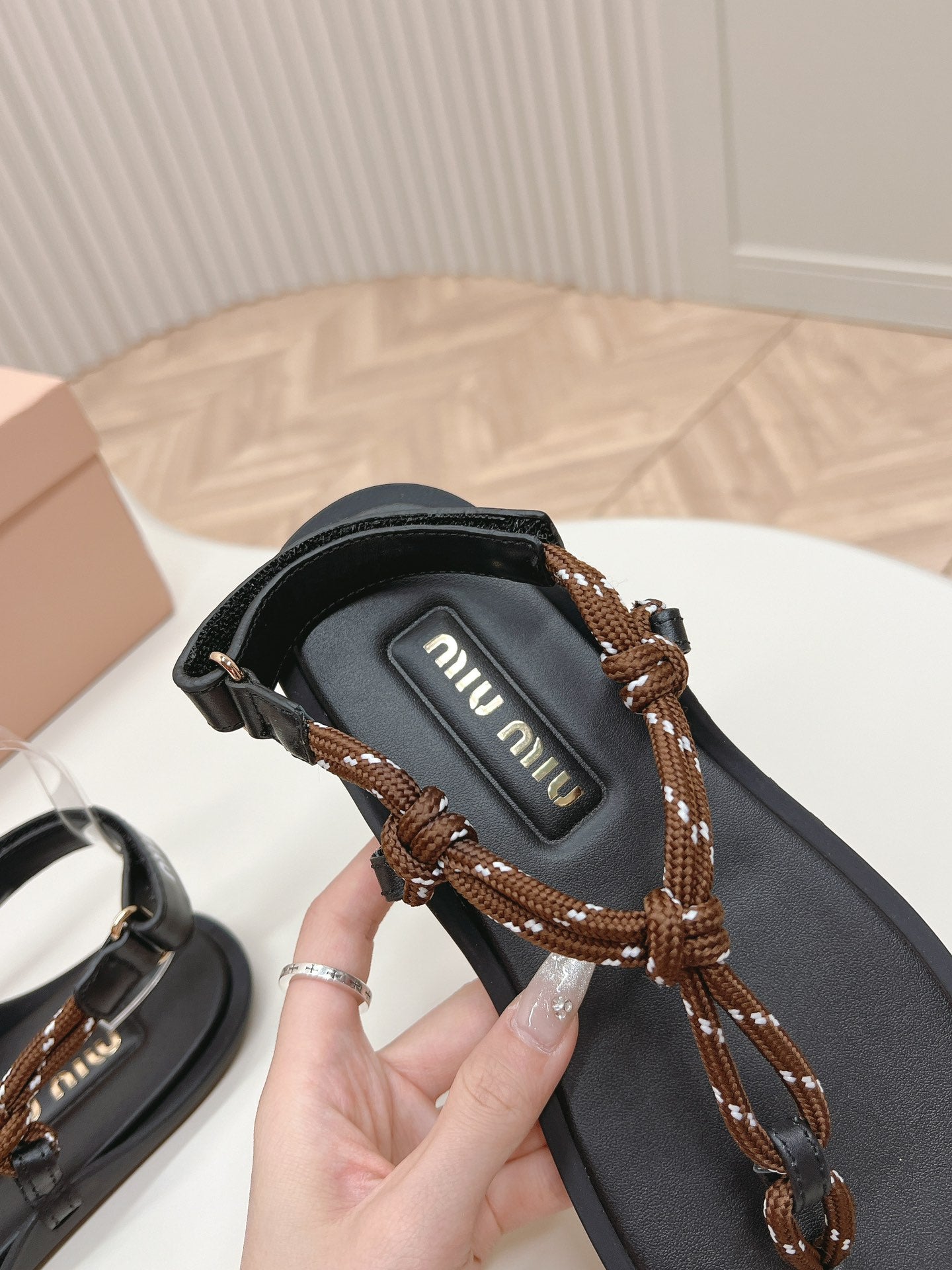 Tobacco Riviere Cord & Leather Sandals