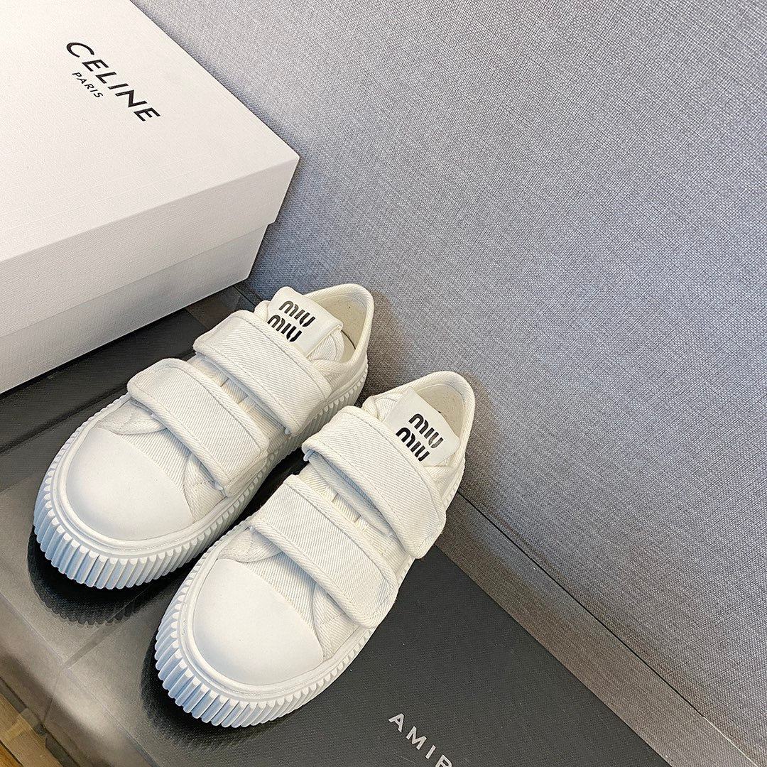 White MM denim sneakers