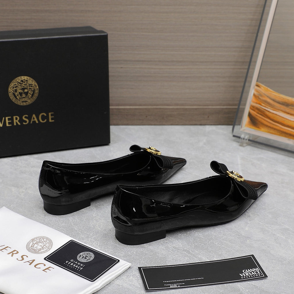 Black VG Ribbon Flats