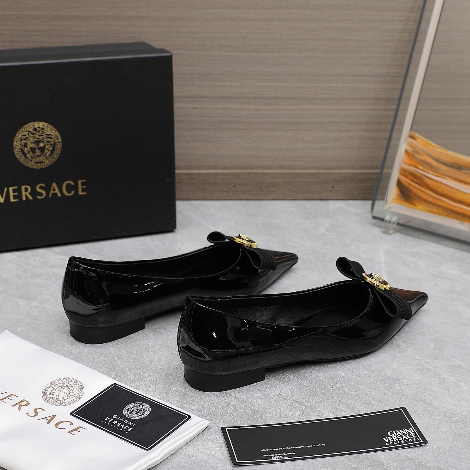 Black VG Ribbon Flats